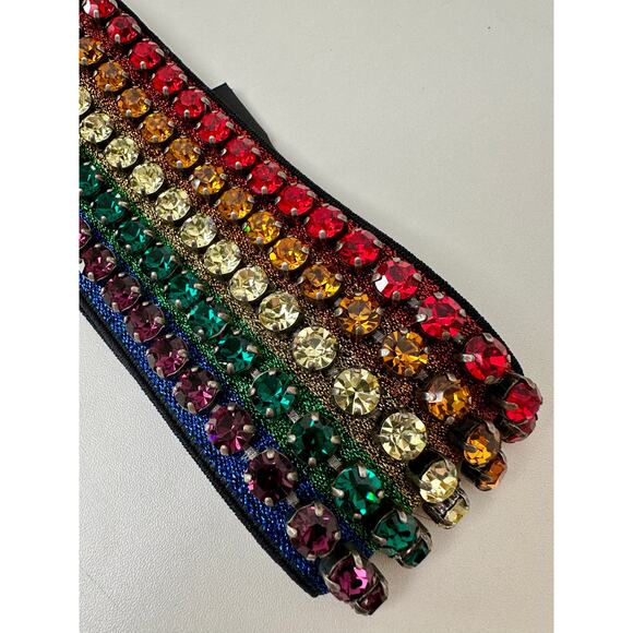 Gucci Multicolor Rhinestone Rainbow Stretch Headband main image 14